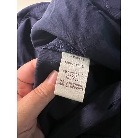 Max Studio Specialty Products XS Tencil Minimalist Short Sleeve Blue Jumpsuit - Picture 3 of 8